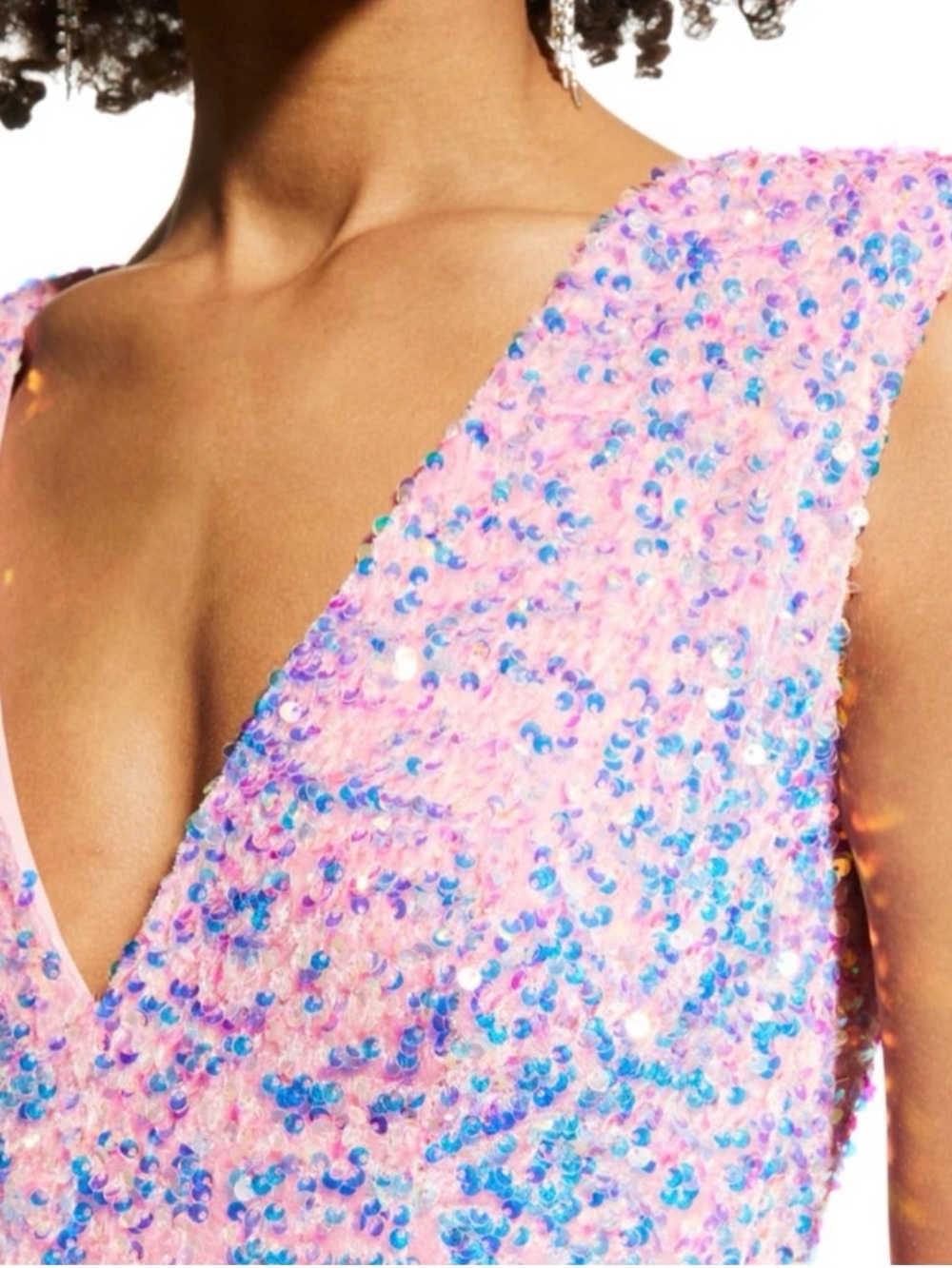 New with Tags Helsi Pink Sequin V-Neck Mini Dress  XL - Picture 2 of 7